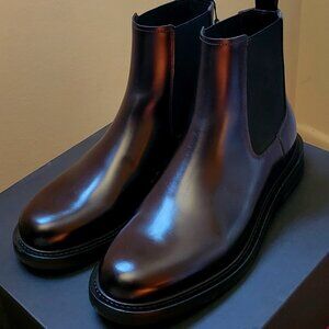 NEW Massimo Dutti Brown Leather Sock Ankle Chelsea Boots - Men Size 7 / W8.5 NWT